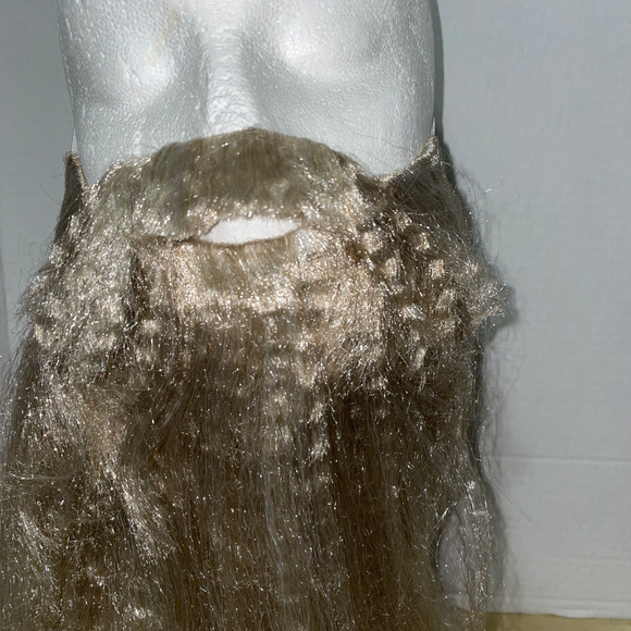 BLONDE LONG BUSHY BEARD MUSTACHE ZZ TOP BIKER COSTUME ACCESSORY NEW - Picture 5 of 5